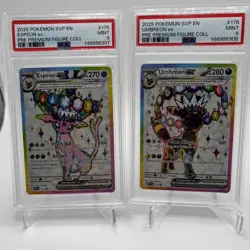 POKEMON PSA9 ESPEON EX 175 & PSA 9 UMBREON EX 176 PROMO PRISMATIC EVO SEQUENTIAL - Image 1
