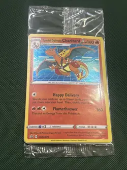 2022 Pokemon SWSH Black Star Promo #075 Special Delivery Charizard Holo Sealed - Image 2