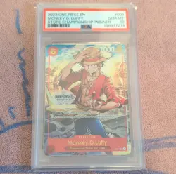 One Piece Monkey.D.Luffy P-001 Store Championship Winner Foil 2023 PSA 10 - Image 1