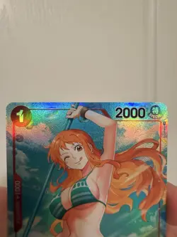 One Piece OP01 Romance Dawn Nami Rare Pre-Errata OP01-016 Alt Alpha " Reveal 1 " - Image 2