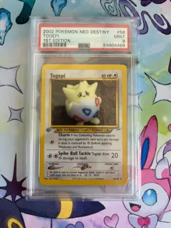 PSA 9 Togepi 56/105 Common Neo Destiny 2002 1st Edition Pokemon Card - Image 1