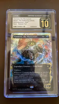 Clement, the Worrywort Bloomburrow Raised Foil CGC Pristine 10 BLOOMBURROW - Image 1