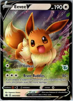 2022 Pokemon TCG - 2022 Battle Academy Holo (Eevee Stamped) - Eevee V SWSH065 - Image 1