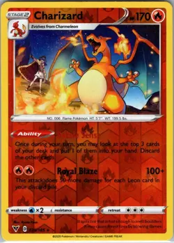 Charizard 025/185 - Pokemon TCG - Vivid Voltage Reverse Holo Rare - Image 1