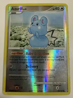 Pokemon TCG Azurill 69/130 Diamond & Pearl Reverse Holo 2007 LP. - Image 1