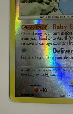 Pokemon TCG Azurill 69/130 Diamond & Pearl Reverse Holo 2007 LP. - Image 4