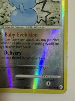 Pokemon TCG Azurill 69/130 Diamond & Pearl Reverse Holo 2007 LP. - Image 5