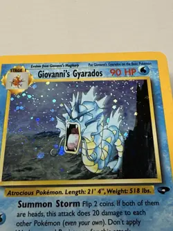 1999 Pokemon Giovanni's Gyarados 5/132 Gym Challenge Holo W/ Swirl LP-NM - Image 5