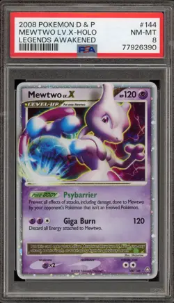 Pokemon Mewtwo Lv.X Legends Awakened Holo Ultra Rare #144 PSA 8 - Image 1