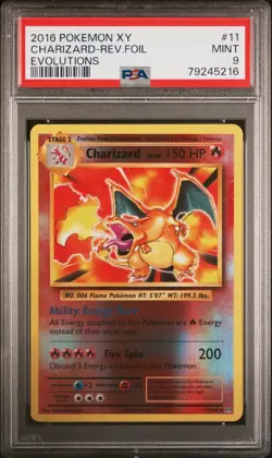 2016 Pokemon TCG XY Evolutions Charizard Reverse Holo 11/108 PSA 9 Rev. Foil - Image 1
