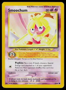 Pokemon Card Neo Revelation Smoochum 54/64 Common - Image 1