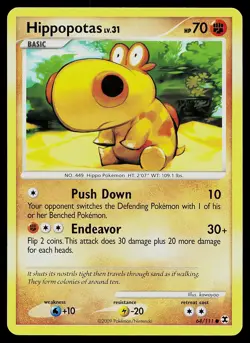 Pokemon Card Hippopotas 64/111 Rising Rivals - Image 1