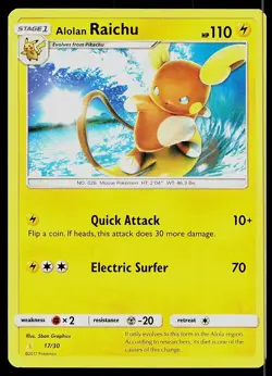 Pokemon Card Sun & Moon Promo Alolan Raichu SM65 - Image 1