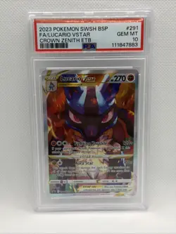2023 POKEMON SWSH BSP LUCARIO VSTAR #291 PSA 10 - Image 1