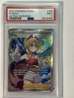 Pokemon TCG Irida Full Art Trainer 186/189 PSA 9 MINT 2022 - Image 1