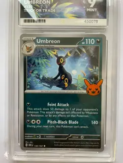 Pokemon TCG Umbreon 130/197 - Obsidian Flames Stamped Trick Or Treat ACE 9 - Image 2