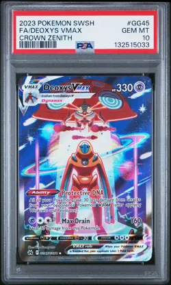 2023 POKEMON SWORD & SHIELD CROWN ZENITH #GG45 FULL ART/DEOXYS VMAX PSA 10 - Image 1
