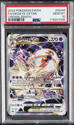 2023 POKEMON SWORD & SHIELD CROWN ZENITH #GG46 FULL ART/DEOXYS VSTAR PSA 10 - Image 1