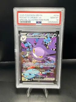 Pokemon Team Rocket’s Crobat ex Special Illustration Rare 234/182 PSA 10 - Image 1