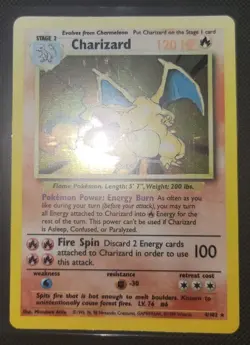 Pokemon TCG Charizard 4/102 Holo Rare Base Set Sun Faded - Image 1