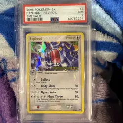 Pokemon Exploud Reverse Holo Stamped 3/106 EX Emerald 2005 PSA 7 - Image 1