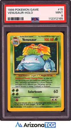 Pokemon 1999 Venusaur 15/102 Holo Rare Base Set PSA 9 - Image 1