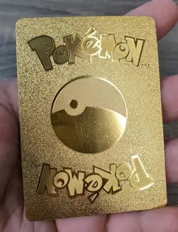 I Choose You! Pikachu Gold Foil Fan Art Vinyl Textured Collector Pokemon Card - Image 4
