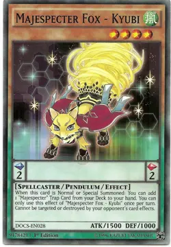 Majespecter Fox - Kyubi DOCS-EN028 Common Yu-Gi-Oh Card 1st Edition New - Image 1