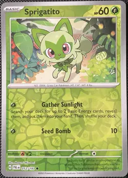 Sprigatito 012/193 Sv02: Paldea Evolved Reverse Holo - Pokemon Card - Image 1