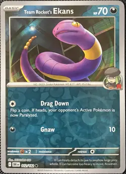 Team Rocket's Ekans 112/182 Sv10: Destined Rivals Reverse Holo - Pokemon Card - Image 1