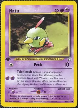 Natu 67/111 Neo Genesis Regular 1st Edition - Pokemon Card - Image 1