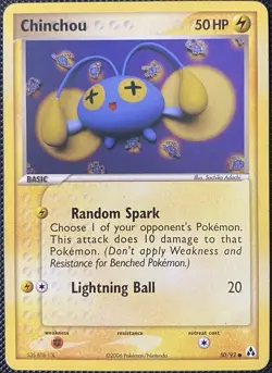 Chinchou 50/92 Legend Maker Regular - Pokemon Card - Image 1