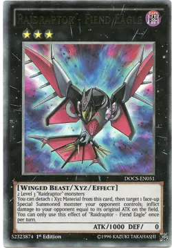 Raidraptor - Fiend Eagle DOCS-EN051 Silver Rare Yu-Gi-Oh Card 1st Edition New - Image 1