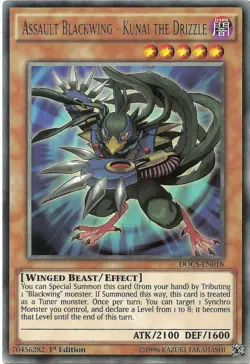 Assault Blackwing - Kunai the Drizzle DOCS-EN018 Silver Rare Yu-Gi-Oh Card 1st - Image 1