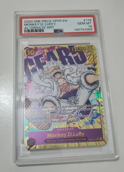 🔥🚀 2023 One Piece TCG Monkey D. Luffy Alternative Art Card PSA 10 OP05-119 - Image 4