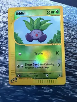 Oddish 🍃 122/165 Expedition Base Set Vintage Reverse Holo Pokemon Card - Image 1