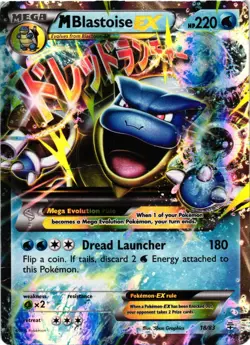 Pokemon TCG M Blastoise EX Holo Ultra Rare Card 18/83 XY Generations DMG - Image 1