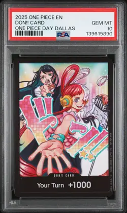 2025 ONE PIECE PROMOS ONE PIECE DAY DALLAS DON!! CARD PSA 10 - Image 1
