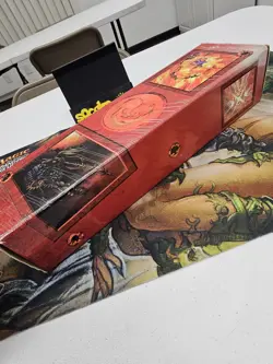 MTG Vintage Cardboard Storage Box 1996 Red Mana Symbol Magic The Gathering - Image 4