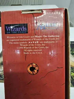 MTG Vintage Cardboard Storage Box 1996 Red Mana Symbol Magic The Gathering - Image 5