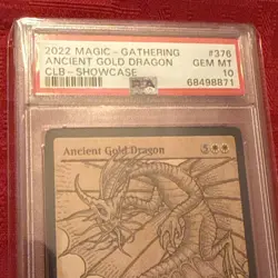 MTG Ancient Gold Dragon Showcase Battle Baldur's Gate (CLB) #376 PSA 10 Gem Mint - Image 1
