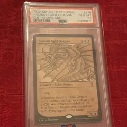 MTG Ancient Gold Dragon Showcase Battle Baldur's Gate (CLB) #376 PSA 10 Gem Mint - Image 2