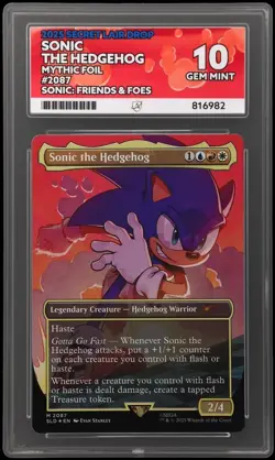 MTG Secret Lair - Sonic the Hedgehog - Foil Ace Graded Gem Mint 10 - Image 2