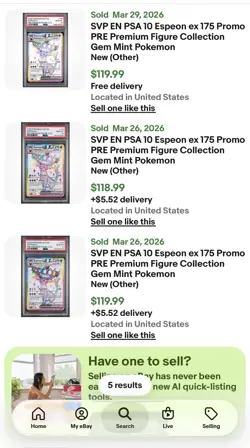 PSA 10 Espeon ex SVP 175 Pokemon Promo Premium Figure Collection 2025 GEM MINT - Image 4
