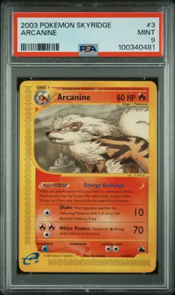 2003 Pokemon Skyridge ARCANINE PSA 9 #3/144 - Image 1