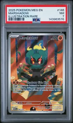 PSA 7 Marshadow 146/132 Pokemon Mega Evolution Illustration Rare 2025 NM - Image 1
