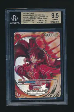 MONKEY.D.LUFFY ONE PIECE ODA SIGNATURE ANNIVERSARY ST01-012 GRADED BGS 9.5 GEM - Image 1
