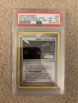 Pokemon EX Team Rocket Returns Rockets Tricky Gym Reverse Holo PSA 8.5 POP 1! - Image 1