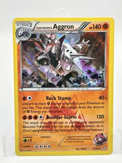 Pokemon Team Magma's Aggron 14/34 Double Crisis Reverse Holo Rare LP 13/34 - Image 1