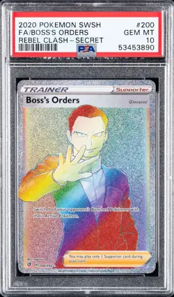 PSA 10 Boss's Orders Secret Rare #200 Pokemon Rebel Clash - Image 1